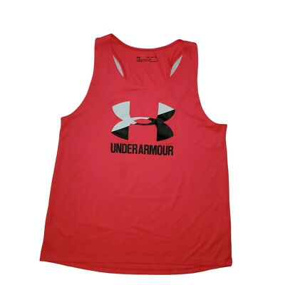 Under Armour Shirt Youth Extra Large Coral Logo Lightweight Tank