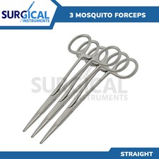 3 Halsted Mosquito Forceps 5.00" Straight German Grade Stainless Steel