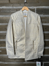 Calvin Klein CK Long Open-faced Long-Sleeve Blazer Gold Jacket Size 8 NWT