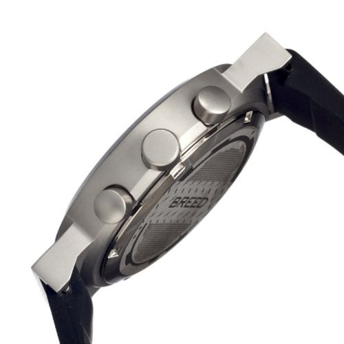 NEW Breed BRD2301 Men's Jefferson Collection Black Silicone Multi Function Watch - Picture 2 of 2