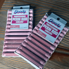 Vtg goody pink perm rod curlers sealed 2 packs 1995 large 24325