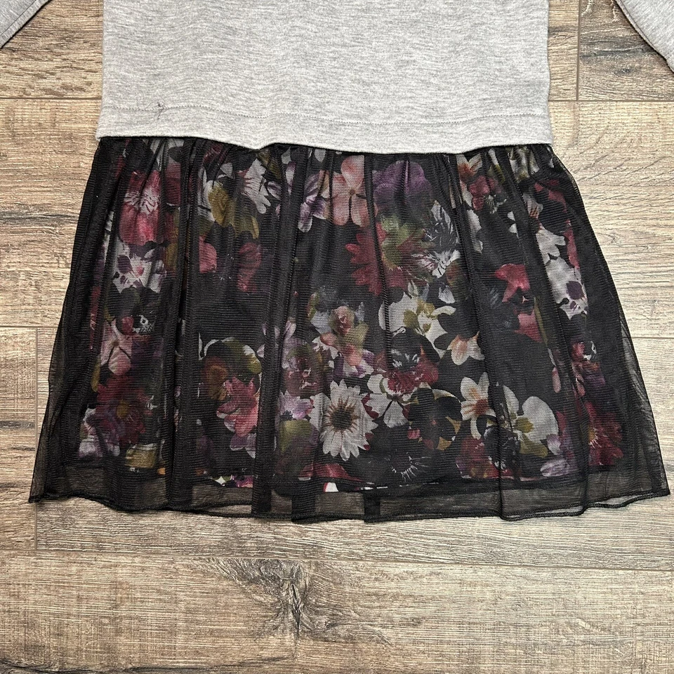 Xhilaration Girl’s Gray Black Lace Dress Size 7/8 - Image 3 of 4