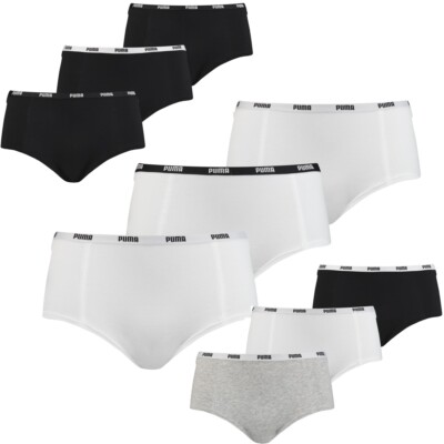 Puma Damen Mini Shorts Unterwäsche Unterhosen im Vorteilspack 3er oder 6er Pack
