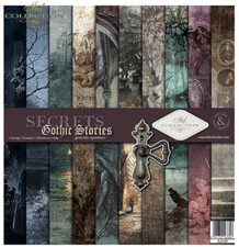 11.8" x 12.1" scrapbooking cardstock paperpad Gothic Stories 11 sheets