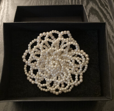 Vintage Faux Pearl Wreath Brooch Nice Unique Piece About a Decade Old W/Box