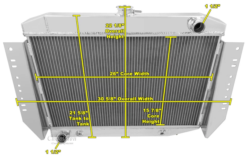 3 Row RS Champion Radiator for 1972 73 74 75 76 77 78 1979 Jeep Wagoneer Foto 3 de 4