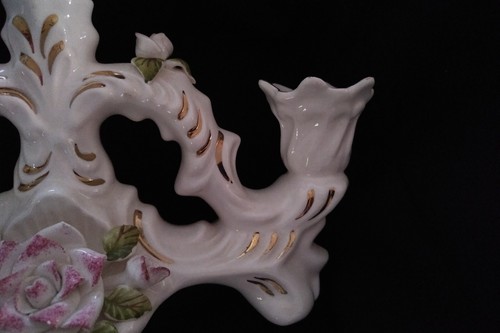 Candelabro vintage de porcelana Fena Yugoslavia Tri tres candelabros candelabro - Imagen 6 de 12
