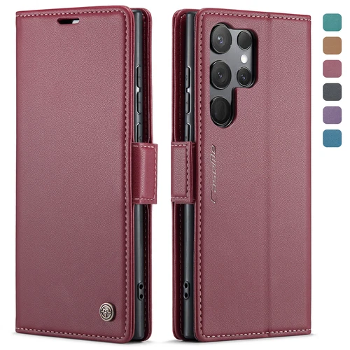 Custodia telefono in pelle PU per Samsung S24 S23 S22 S21 S20 slot scheda supporto pieghevole - Foto 1 di 66