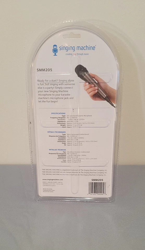 New Singing Machine SMM-205 Unidirectional Dynamic Microphone with 10 Ft. Cord - Image 2 of 4