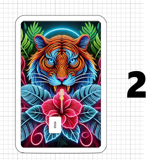 Tigers Credit Debit ATM Card Skin Stickers Cat Neon Jungle Stripes Tiger Flower