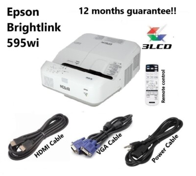 Epson Brightlink 595wi 3,300  Lumens HD 1080i HDMI Bright w/Bundle