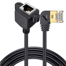 Wonderwires Cat8 RJ45 Ethernet Extension Left Angled Male to Female Cable