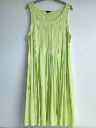 OSKA Lime GREEN Light Jersey Cotton-Hemp Dress Size UK12 EUR42 Oska Size 2