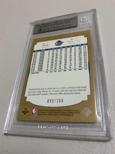 2000 Upper Deck Legends Master Collection Isiah Thomas Beckett Graded BGS 9 MINT - Picture 5 of 8