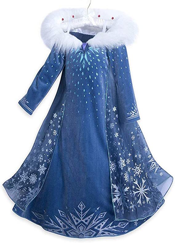 elsa winter dress Costume for Adult Frozen Elsa Cosplay with Cape – Mermaidcosplay Attached sheer cape featuring metallic silver snowflake patterns that shimmer beautifully as she moves Ice Blue Sequin Prom Dress: