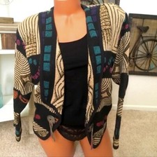 Kokopelli Jacket Vintage Tapestry Cropped Geometric Southwest S New!
