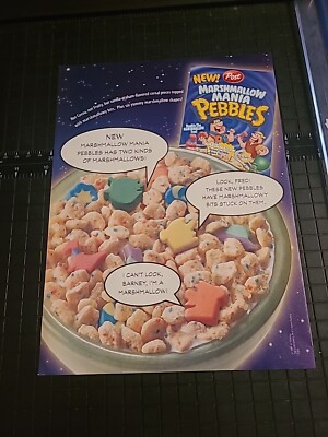 Marshmallow Mania Pebbles Cereal Print Ad 2005 8x11 Great To Frame   