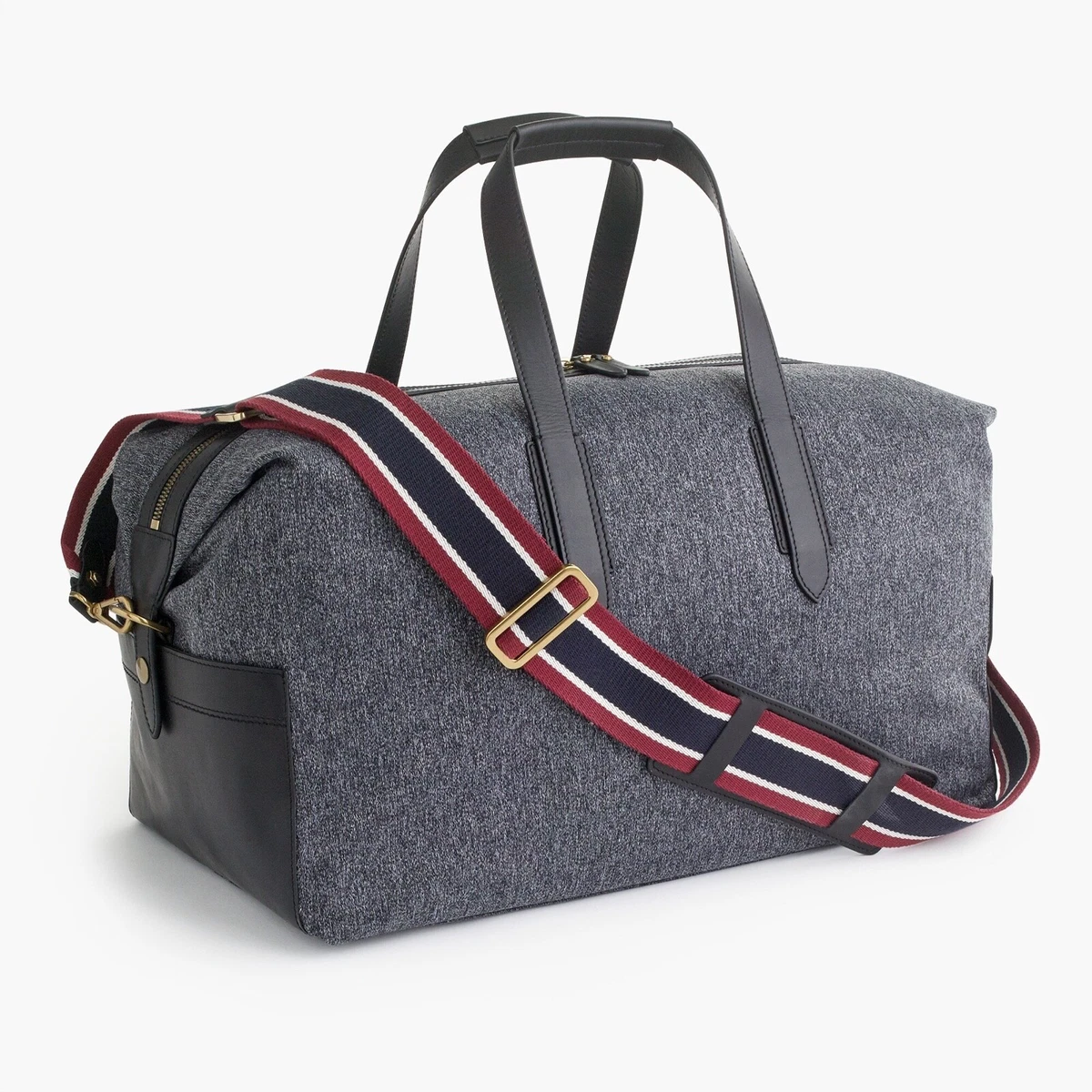 Oar stripe leather weekender bag sale