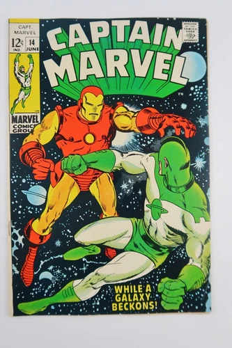 Captain Marvel #14 Frank Springer Cover Art Silver Age 1969 Marvel Comics VF/VF+