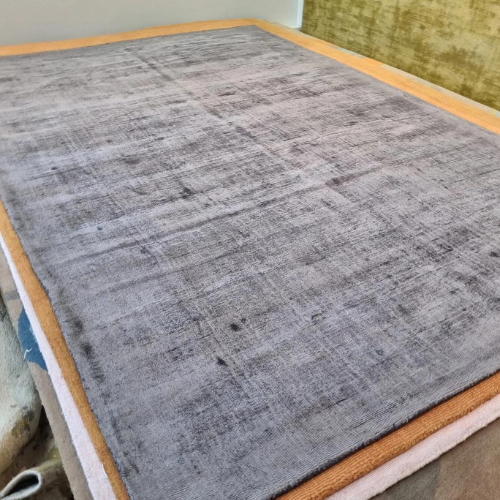 Hand Knotted Luxurious Art Silk Carpet Area Rug, Any Room Room Rug, Gray Rugs - Picture 5 of 8