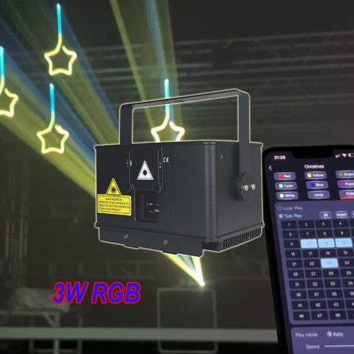 3W RGB Full Color Phone App Edit 3D Animation Laser Disco Projector Lazer Light - Picture 4 of 20