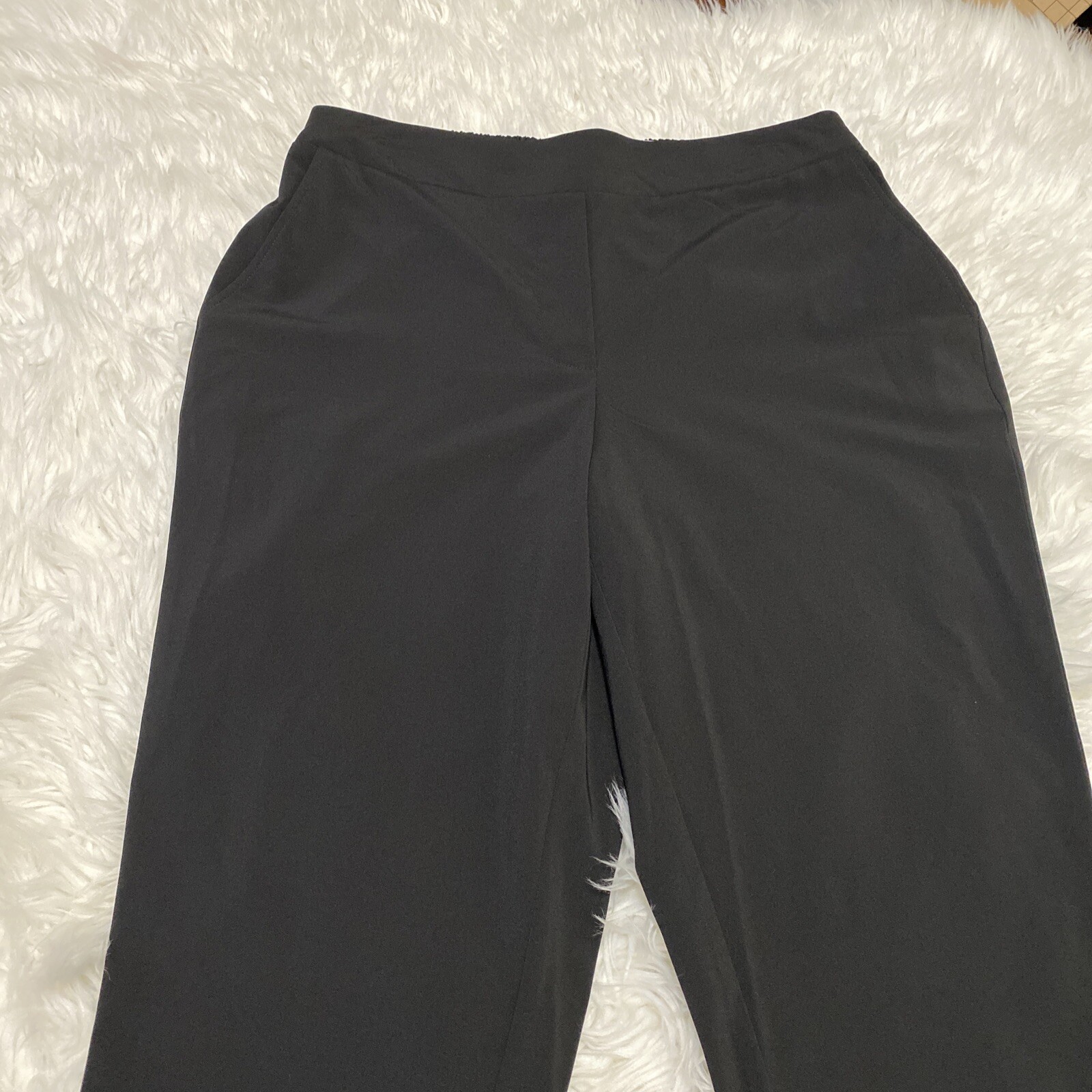 Calvin Klein Women's Black Crepe Straight Leg Trouser Pants Size Medium NWT image 5