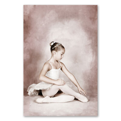 Postereck 0013 Poster Leinwand Ballerina, Mädchen Ballett Tanzen Musik Rosa Tutu