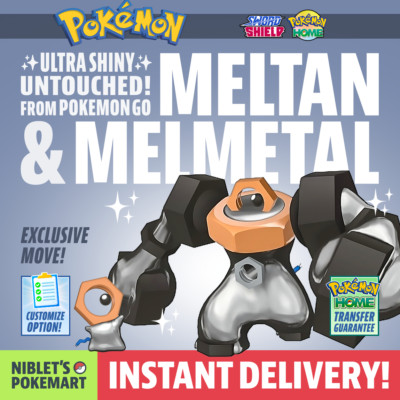   SHINY MELTAN & MELMETAL   RARE Go Mythical for Pokemon Sword & Shield + Home!!