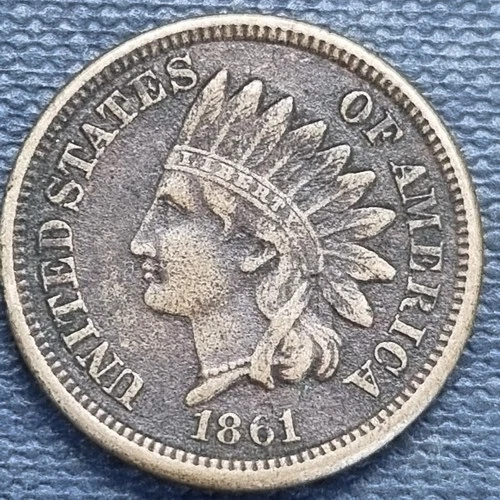 1861 Indian Head Cent 1c XF Key Date #99267