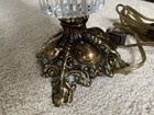 Vintage Crystal Ornate Brass Table Lamp 9” Tall Width - 5.5 Base 3.5 Top — photo 8