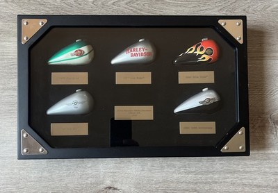 Harley Davidson 2004 Georgia Mini Gas Tank Set Glass Display Case Shadowbox
