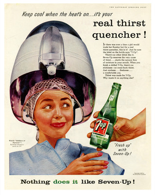 7-Up Friseursalon Poster 1950er Durstlöscher Anzeige - 12X16/16X20/18X24/24X36