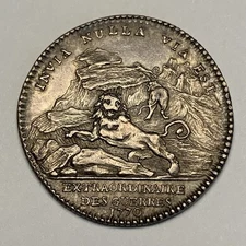 1700s Silver Coin – 1770 Louis XV War Token – Rare Jeton - French Lion Design