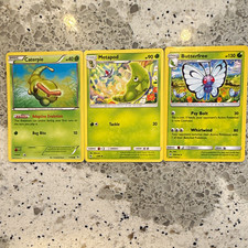 Pokémon TCG Grass Evolution Line 8-Card Lot Caterpie Metapod Butterfree Weedle