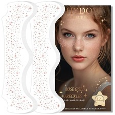 Glitter Freckles Holographic Face  Body Glitter Tattoo 12pcs Rosegold Sparkle