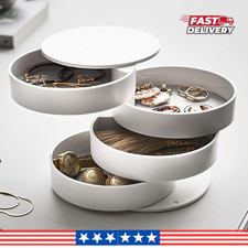 Rotating Makeup Organizer Multi Layer Storage Box with Lid Dustproof