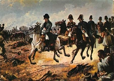 Military Battle of Waterloo Napoleon Riding A Crauwels Art vintage postcard B742