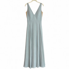 Jenny Yoo Collection Anthropologie Dress V-Neck Maxi Wedding Size 4 Morning Mist