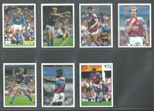 ALL 7 x ASTON VILLA - Panini/Junior 1991 'Soccer Super Sevens Stickers