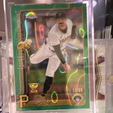 Topps 2024 Chrome Paul Skenes Pittsburgh Pirates #300 Green Refractor Rookie /99