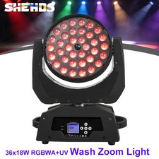 36x18W RGBWA UV 6in1 Zoom LED Moving Head Stage Light Wash For Party Disco KTV