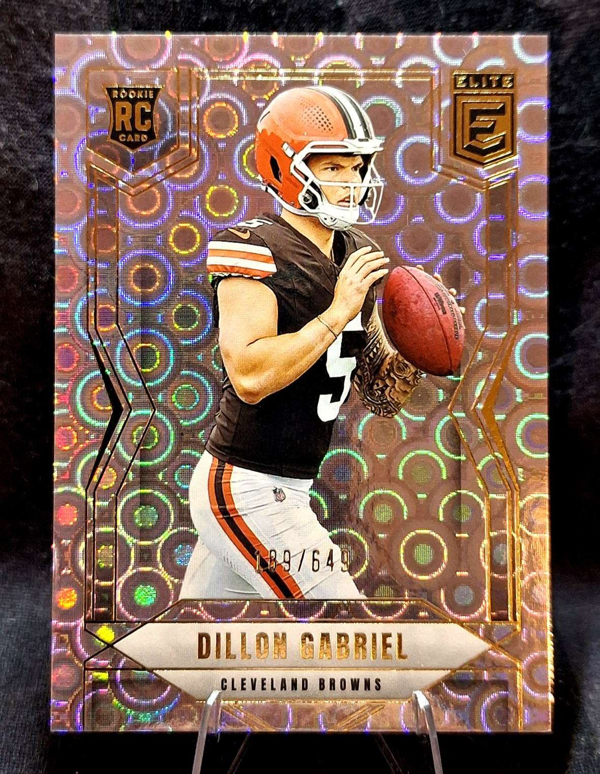 2025 Donruss Elite Dillon Gabriel #151 Lavender Pyramids /649 (RC) Browns QB1