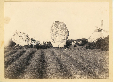 Quiberon, Windmühle und die Alignements des Menhirs Saint-Pierre Vintage sil