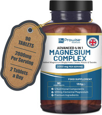 Magnesium Glycinate Complex 4in1 2000mg with 400mg Elemental Mg 90 Vegan Tablets 0.33 per thousand milligrams