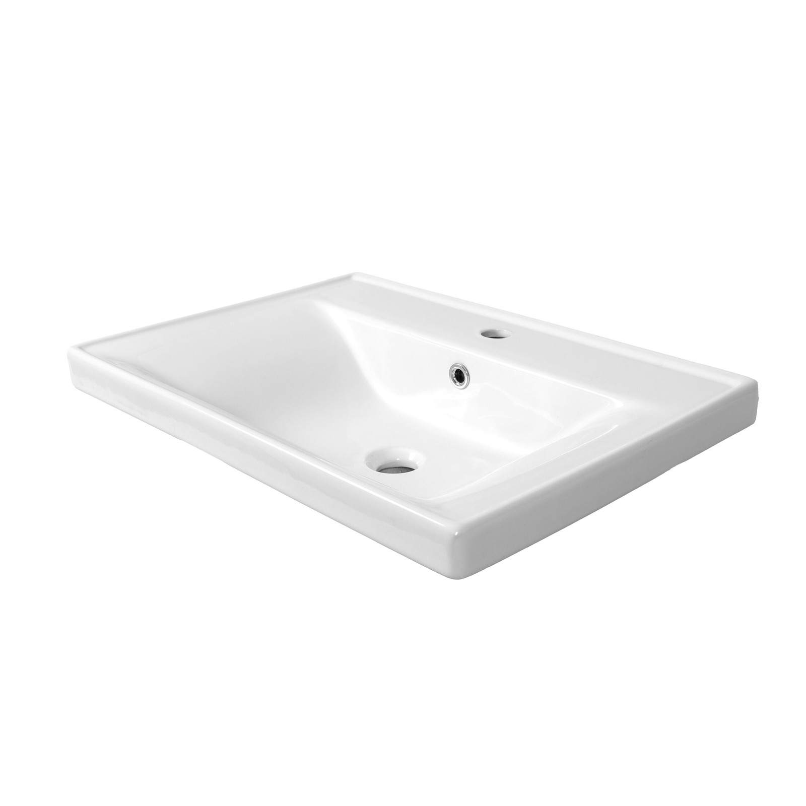 Lavabo à poser carré en céramique blanche ELISE 65 cm LPP - 4