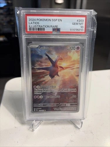 Pokémon Latios TCG Illustration Rare Card Surging Sparks 203/191 PSA 10