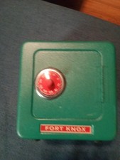 Vintage Toy Safe Fort Knox Combo Coin Bank Superior Toy and Mfg Co., Inc Green.