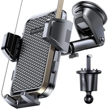 Adjustable Windshield Phone Mount for Car, Suction Cup Dashboard Holder for A...