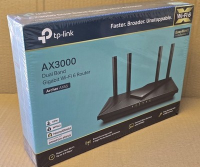 TP-Link AX3000 WiFi 6 Router   802.11ax Wireless Router, Gigabit (Archer AX55)
