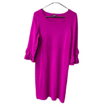 Talbots size M sweater dress midi ruffle sleeves